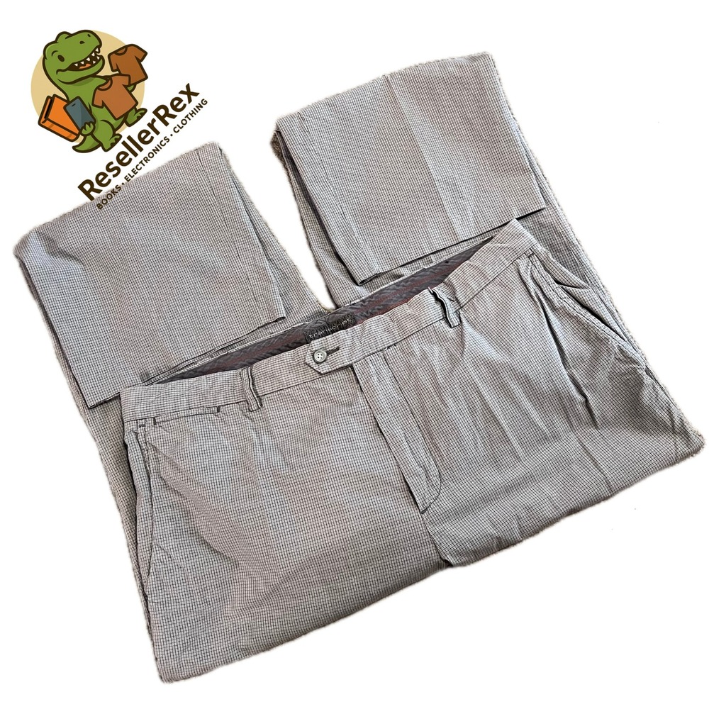 Transcript Mens Gray‎ Plaid Dress Pants 40x30 Casual Career Office